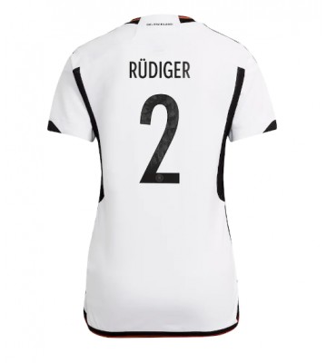 Germany Antonio Rudiger #2 Replica Home Stadium Shirt for Women World Cup 2022 Short Sleeve